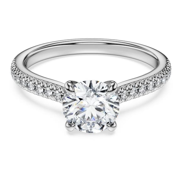 Eternity solitaire ring, Lab-grown diamonds 1.2 ct tw, Round shape, 14K white gold - Swarovski, 5710713