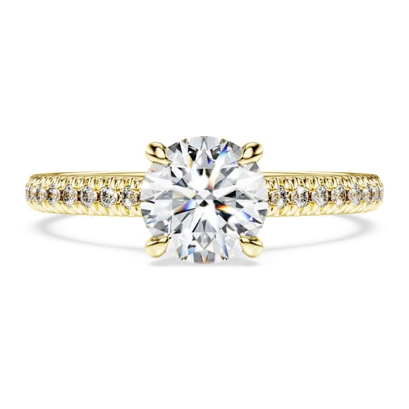 Eternity solitaire ring, Lab-grown diamonds 1.2 ct tw, Round shape, 14K yellow gold - Swarovski, 5710717
