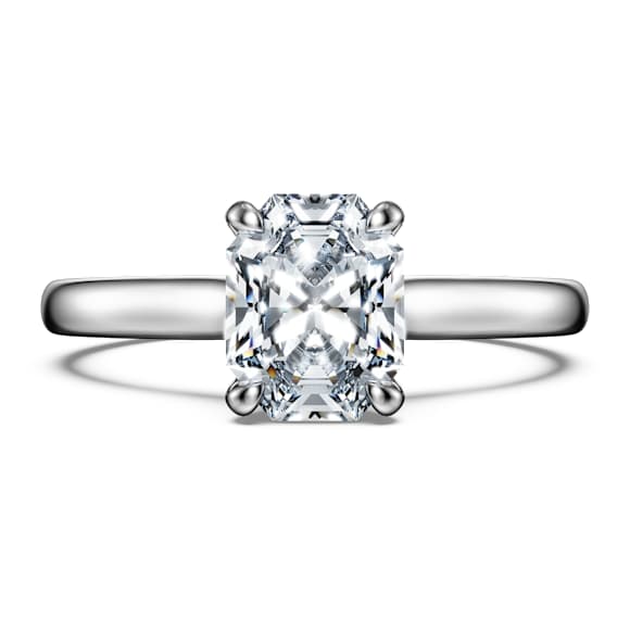 Eternity solitaire ring, Lab-grown diamonds 1.0 ct tw, Octagon shape, 14K white gold - Swarovski, 5710720