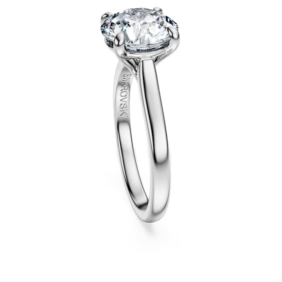 Eternity solitaire ring, Lab-grown diamonds 3 ct tw, Round shape, 14K white gold - Swarovski, 5710721