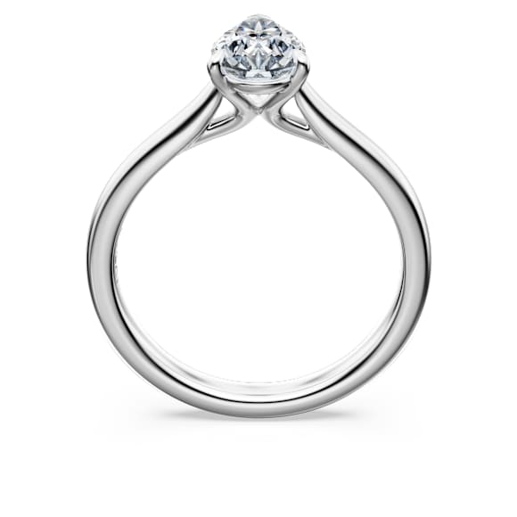 Eternity solitaire ring, Lab-grown diamonds 1 ct tw, Pear shape, 14K white gold - Swarovski, 5710734