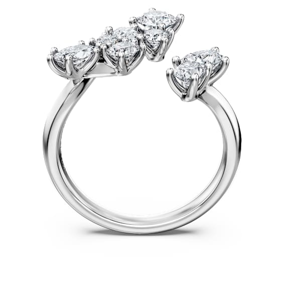 Galaxy bypass ring, Lab-grown diamonds 1.25 ct tw, Mixed shapes, 14K white gold - Swarovski, 5710812