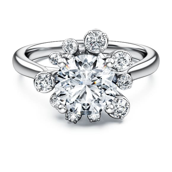 Galaxy ring, Lab-grown diamonds 2 ct tw, Round shape, 14K white gold - Swarovski, 5710827