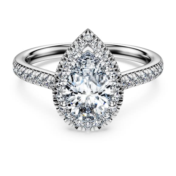 Eternity halo solitaire ring, Lab-grown diamonds 1.3 ct tw, Mixed shapes, 14K white gold - Swarovski, 5710840