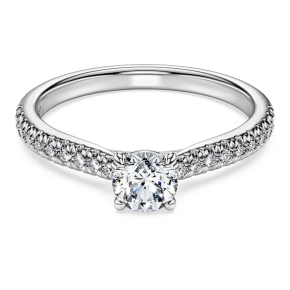 Eternity solitaire ring, Laboratory grown diamonds 0.7 ct tw, Round shape, 14K white gold - Swarovski, 5710869