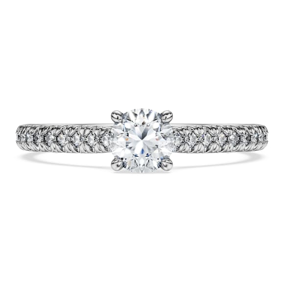 Eternity solitaire ring, Laboratory grown diamonds 0.7 ct tw, Round shape, 14K white gold - Swarovski, 5710869