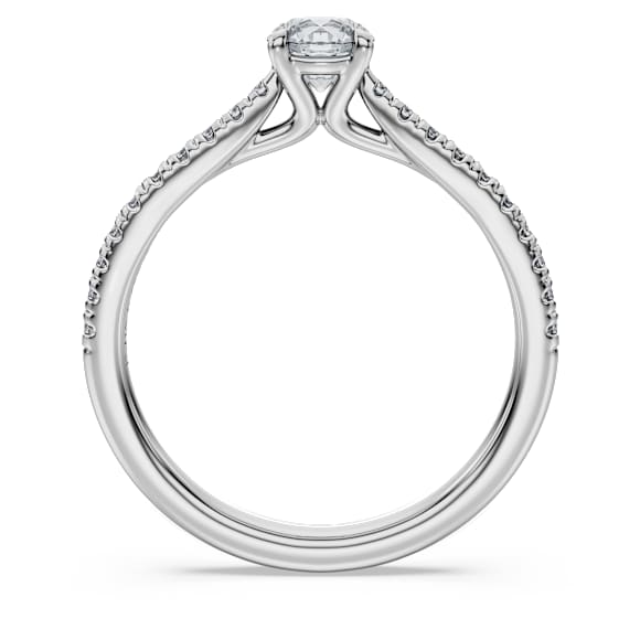 Eternity solitaire ring, Laboratory grown diamonds 0.7 ct tw, Round shape, 14K white gold - Swarovski, 5710869