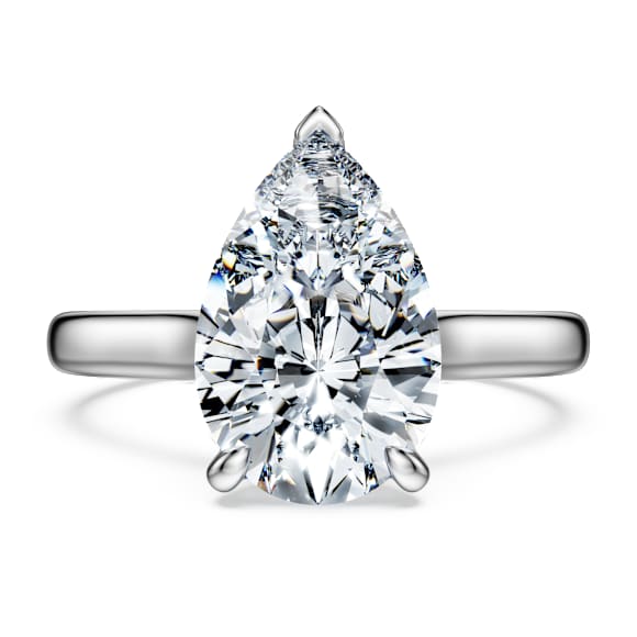 Eternity solitaire ring, Lab-grown diamonds 3 ct tw, Pear shape, 14K white gold - Swarovski, 5710875