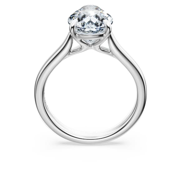 Eternity solitaire ring, Lab-grown diamonds 3 ct tw, Pear shape, 14K white gold - Swarovski, 5710875