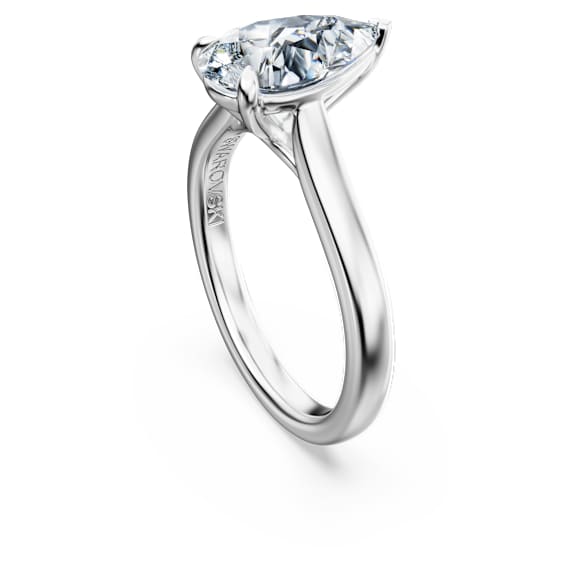 Eternity solitaire ring, Lab-grown diamonds 2 ct tw, Pear shape, 14K white gold - Swarovski, 5710877