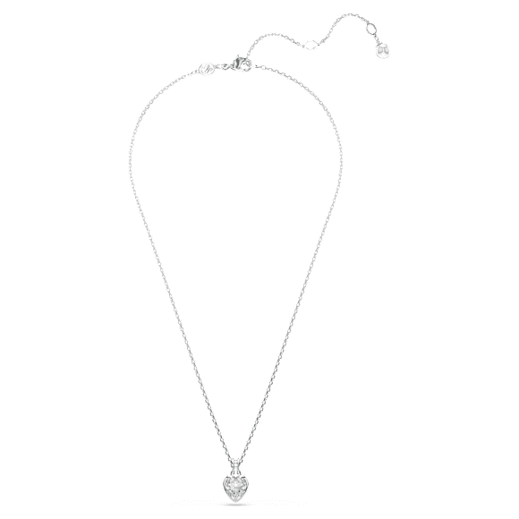 Imber pendant, Heart cut, Heart, Blue, Rhodium plated - Swarovski, 5711346
