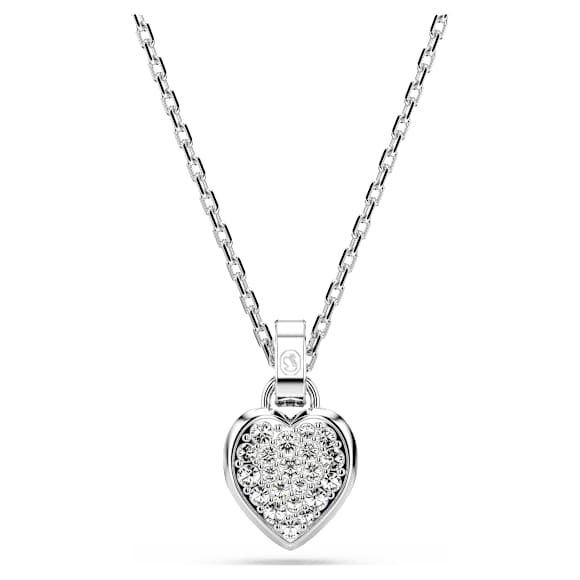 Imber pendant, Heart cut, Heart, Blue, Rhodium plated - Swarovski, 5711346