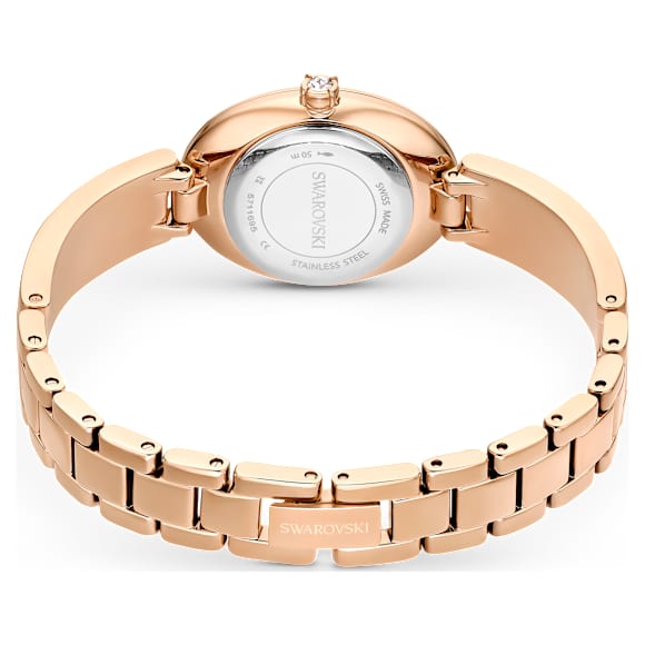 Crystal Rock Oval watch, Swiss Made, Crystal bracelet, Gray, Rose gold-tone finish - Swarovski, 5711695