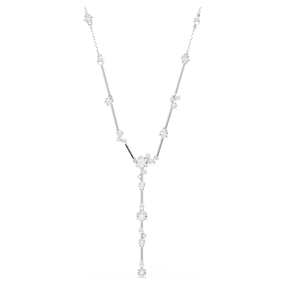 Collier en Y Constella, Crystal Pearl, Tailles rondes, Blanc, Métal rhodié - Swarovski, 5711830