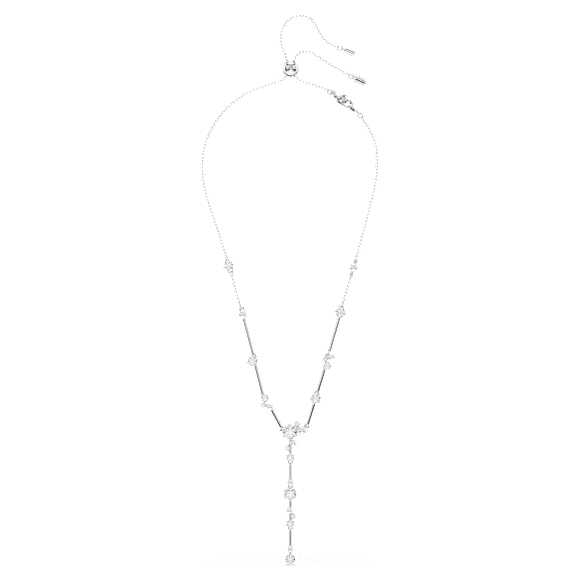 Collier en Y Constella, Crystal Pearl, Tailles rondes, Blanc, Métal rhodié - Swarovski, 5711830