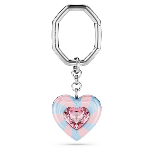 Dulcis key ring, Heart cut, Heart, Multicolored, Rhodium plated - Swarovski, 5713882