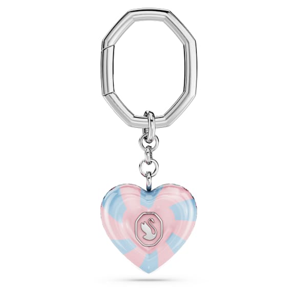 Dulcis key ring, Heart cut, Heart, Multicolored, Rhodium plated - Swarovski, 5713882