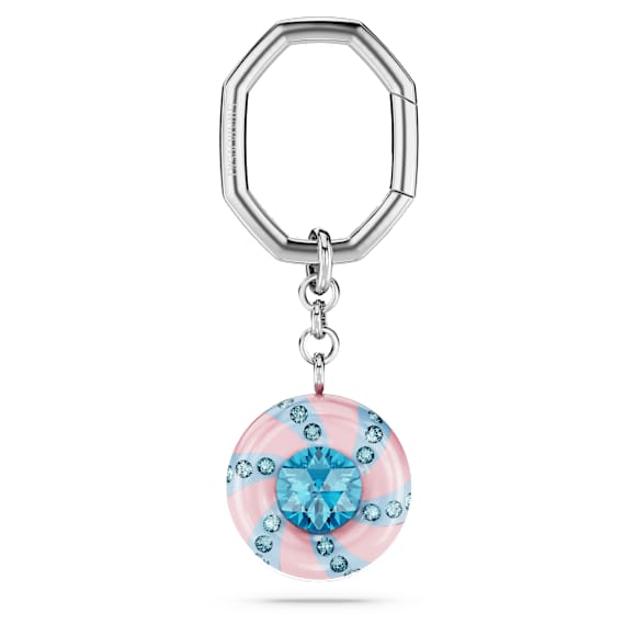 Dulcis key ring, Round cut, Multicolored, Rhodium plated - Swarovski, 5713885