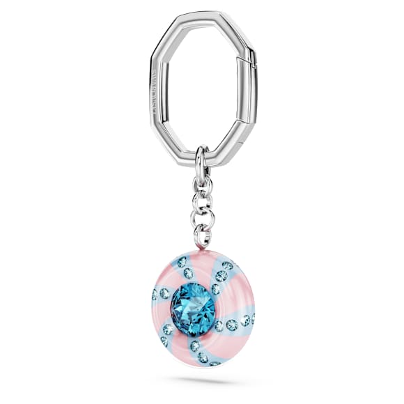 Dulcis key ring, Round cut, Multicolored, Rhodium plated - Swarovski, 5713885