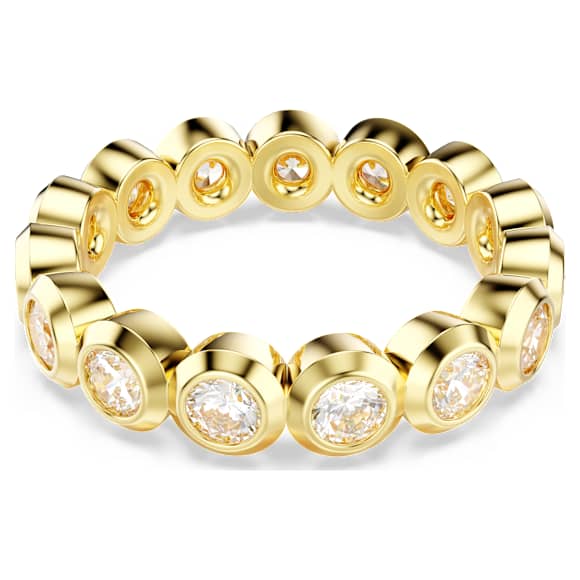 Imber ring, Round cut, White, Gold-tone plated - Swarovski, 5714309