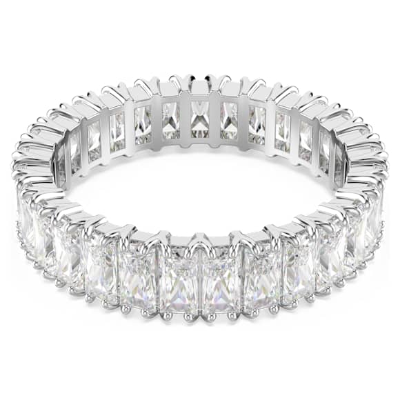 Matrix ring, Baguette cut, White, Silver-tone finish - Swarovski, 5714335