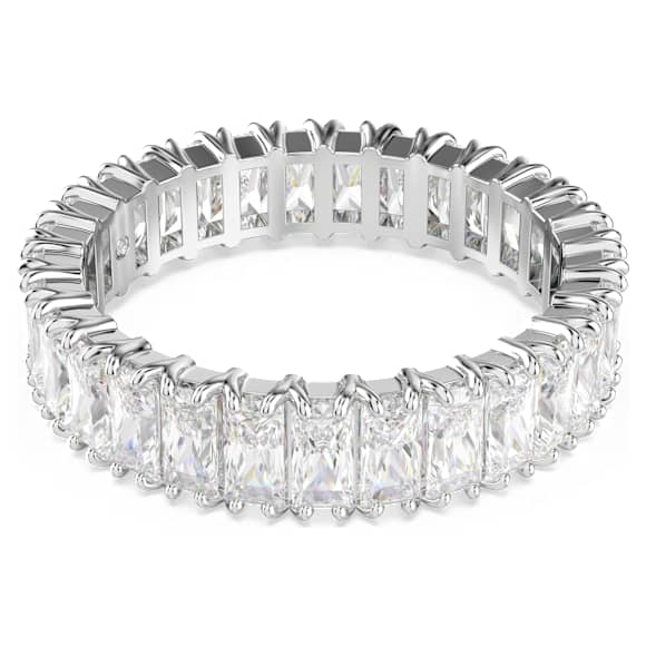 Matrix ring, Baguette cut, White, Silver-tone finish - Swarovski, 5714335