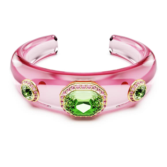 Dulcis cuff, Mixed cuts, Multicolored, Gold-tone plated - Swarovski, 5714382