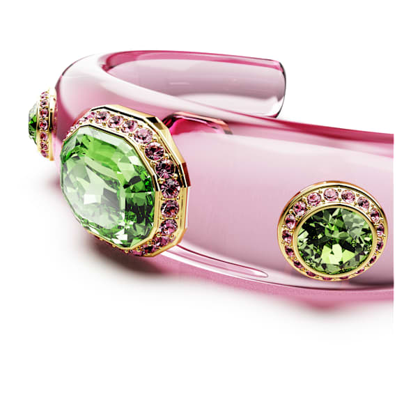 Dulcis cuff, Mixed cuts, Multicolored, Gold-tone plated - Swarovski, 5714382
