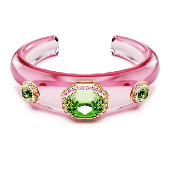 Dulcis cuff, Mixed cuts, Multicolored, Gold-tone plated - Swarovski, 5714384