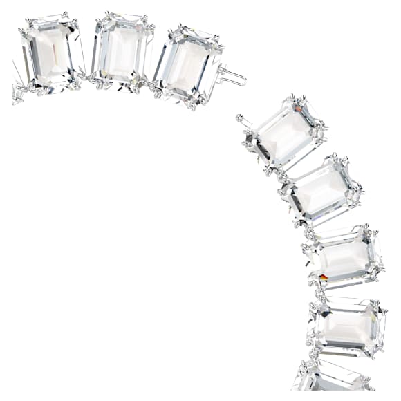 Millenia Tennis Halskette, Übergroße Kristalle, Oktagon-Schliff, Weiß, Rhodiniert - Swarovski, 5714395