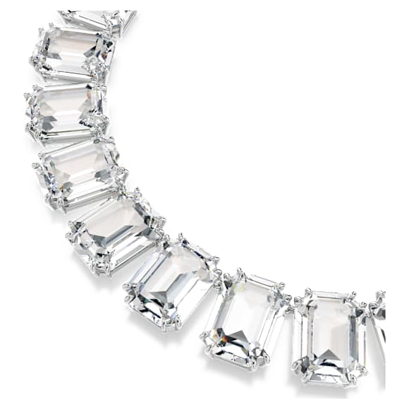 Millenia Tennis Halskette, Übergroße Kristalle, Oktagon-Schliff, Weiß, Rhodiniert - Swarovski, 5714395