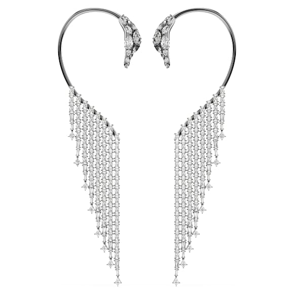 Ozdoby na ucho The Vienna Collection, Labuť, Bílé, Pokoveno rutheniem - Swarovski, 5714555