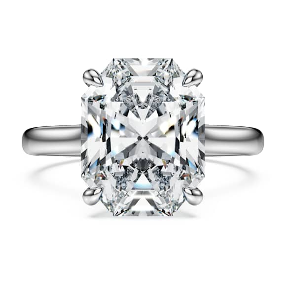 Eternity solitaire ring, Lab-grown diamonds 5 ct tw, Octagon shape, 18K white gold - Swarovski, 5714598
