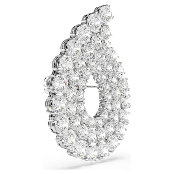 Matrix Broş, Yuvarlak kesim, Beyaz, Rodyum kaplama - Swarovski, 5714648