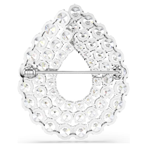 Matrix Broş, Yuvarlak kesim, Beyaz, Rodyum kaplama - Swarovski, 5714648