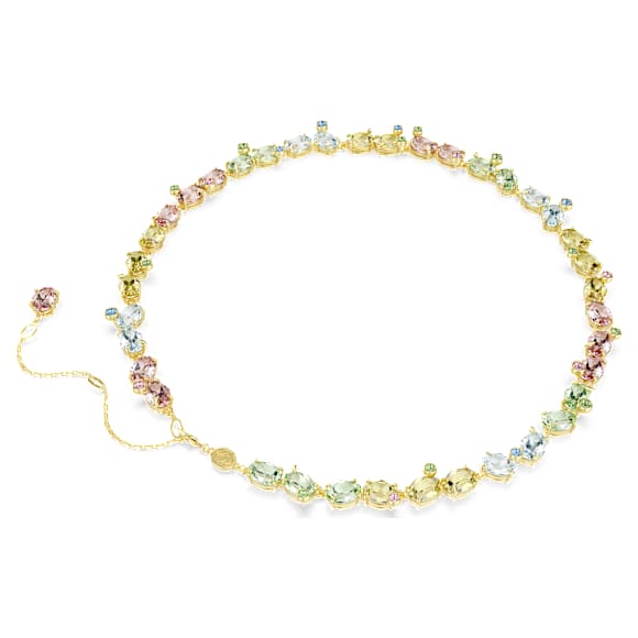 Gema Tennis 브레이슬릿, 믹스 컷, 멀티컬러, 18K 골드 피니시 - Swarovski, 5714836