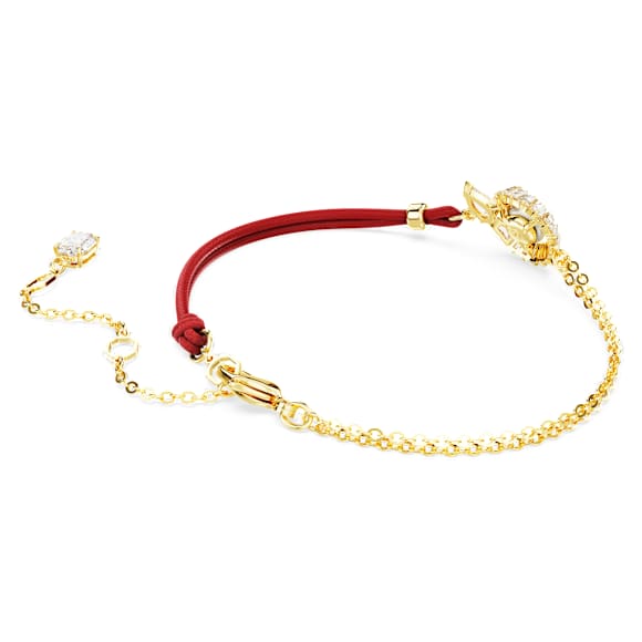 Snake bracelet, Crystal pearl, Mixed cuts, Year of the Snake, Red, Gold-tone plated - Swarovski, 5714850