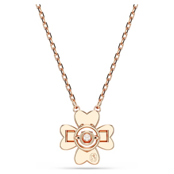 Idyllia Anhänger, Glücksklee, Schwarz, 18K Roségoldbeschichtet - Swarovski, 5714901