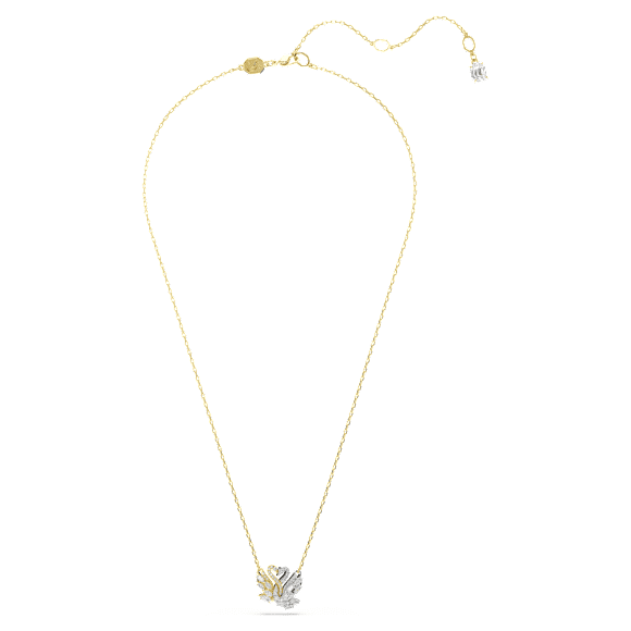 Swan 链坠, 天鹅, 白色, 金色饰面 - Swarovski, 5714934