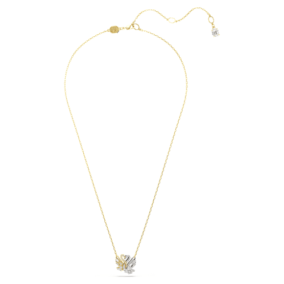 Swan pendant, Swan, White, Gold-tone plated - Swarovski, 5714934