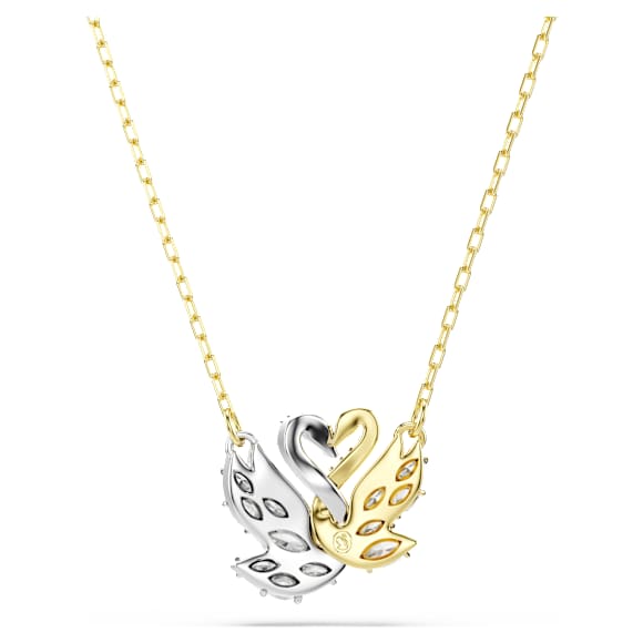 Swan 鏈墜, 天鵝, 白色, 18K 金飾面 - Swarovski, 5714934