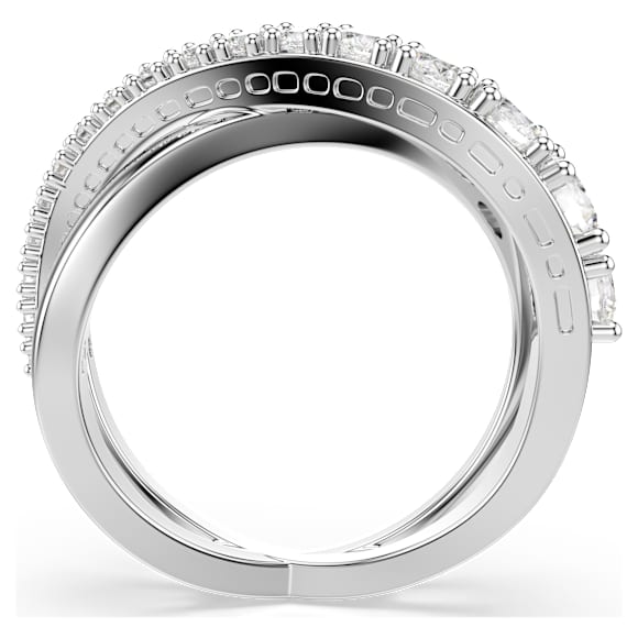 Hyperbola ring, Mixed cuts, White, Silver-tone finish - Swarovski, 5714952