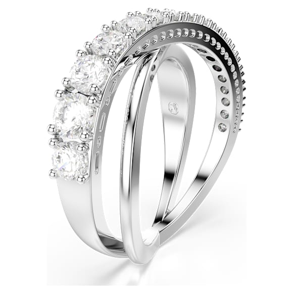 Hyperbola Ring, Blandade slipningar, Vit, Silverfärgad finish - Swarovski, 5714954