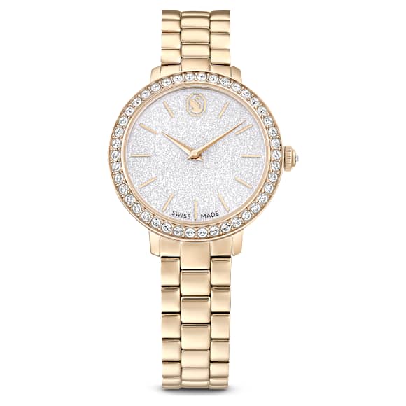 Watch, Swiss Made, Metal bracelet, Gold tone, Champagne gold-tone finish - Swarovski, 5715026