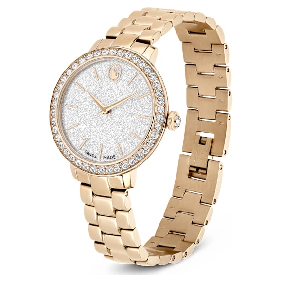 Watch, Swiss Made, Metal bracelet, Gold tone, Champagne gold-tone finish - Swarovski, 5715026