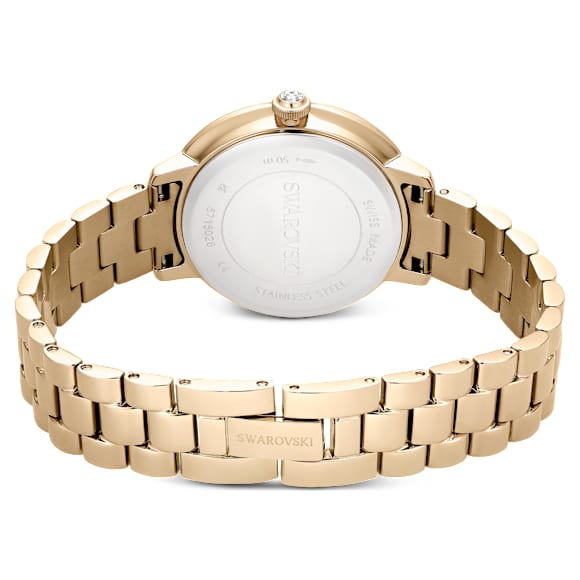 Watch, Swiss Made, Metal bracelet, Gold tone, Champagne gold-tone finish - Swarovski, 5715026