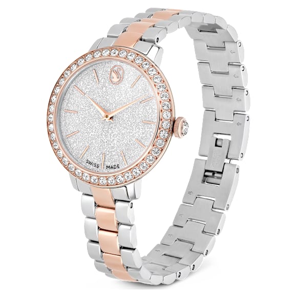 Watch, Swiss Made, Metal bracelet, Silver Tone, Rose gold-tone finish - Swarovski, 5715028