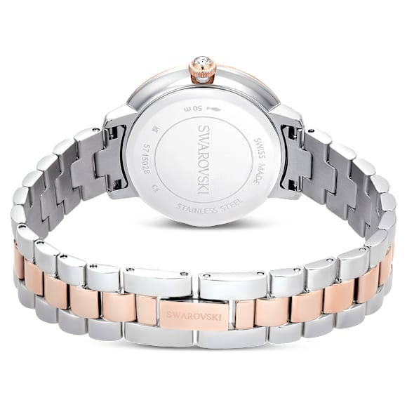 Watch, Swiss Made, Metal bracelet, Silver Tone, Rose gold-tone finish - Swarovski, 5715028