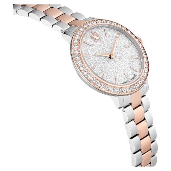 Watch, Swiss Made, Metal bracelet, Silver Tone, Rose gold-tone finish - Swarovski, 5715028