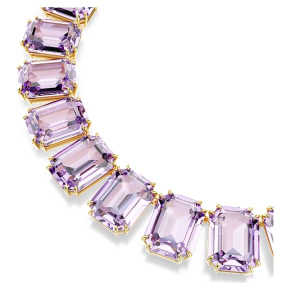 Millenia Tennis necklace, Oversized crystals, Octagon cut, Purple, Gold-tone plated - Swarovski, 5715330